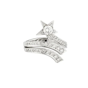 New meteor zircon ring female European and American jewelry open ring adjustable Silver color Ring
New meteor zircon ring female European and American jewelry open ring adjustable Silver color Ring