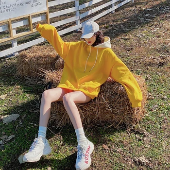 2020 Spring And Autumn New Youth Popular Hit Color Loose Hooded Sweatshirt Fashion Casual Wild Pullover Yellow / Beige S-L
2020 Spring And Autumn New Youth Popular Hit Color Loose Hooded Sweatshirt Fashion Casual Wild Pullover Yellow / Beige S-L