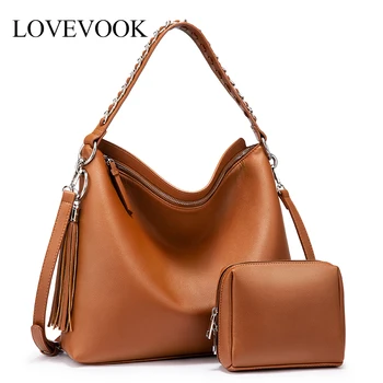 

LOVEVOOK women handbag large hobo bag set for ladies shoulder bag famale PU leather crossbody bags 2020 mini makeup bag clutch