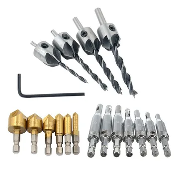 SHGO HOT-7PCS Door Self-Centering Hinge Drill Bit + 6pcs Hex Shank 90 Degree 5 Flute Chamfering Drill 6mm-19mm + 4PCS HSS 5 Flut
SHGO HOT-7PCS Door Self-Centering Hinge Drill Bit + 6pcs Hex Shank 90 Degree 5 Flute Chamfering Drill 6mm-19mm + 4PCS HSS 5 Flut