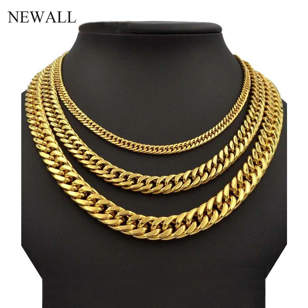 Newall 2019 Hot sale 4-10mm Stainless steel Cuban chain Men Women necklace hip hop jewelry friend gift 50-90cm Length wholesale
Newall 2019 Hot sale 4-10mm Stainless steel Cuban chain Men Women necklace hip hop jewelry friend gift 50-90cm Length wholesale