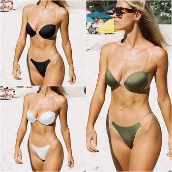 Women Sexy Push-up Padded Bra Beach Bikini Set Pure Color Swimsuit Swimwear Купальник Купальник Женский Bikini Swimwear Women
Women Sexy Push-up Padded Bra Beach Bikini Set Pure Color Swimsuit Swimwear Купальник Купальник Женский Bikini Swimwear Women