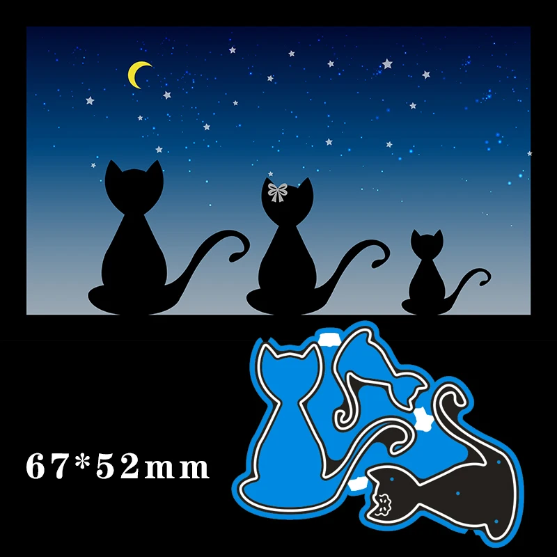 Cutting Metal Dies Cats and Starry for 2020 New Stencils DIY Scrapbooking Paper Cards Craft Making New Craft Decoration 67*52mm
Cutting Metal Dies Cats and Starry for 2020 New Stencils DIY Scrapbooking Paper Cards Craft Making New Craft Decoration 67*52mm