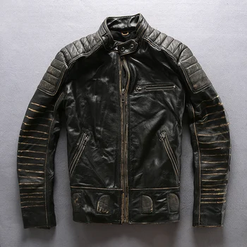 2020 Men's Genuine Leather Jacket Thick Cowhide Autumn Winter Motorcycle Coats Top Quality Jakcet free shipping
2020 Men's Genuine Leather Jacket Thick Cowhide Autumn Winter Motorcycle Coats Top Quality Jakcet free shipping