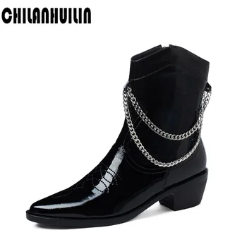 2020 autumn winter fashion women ankle boots square heel platform zipper riding booties chain ladies pumps punk shoes big size
2020 autumn winter fashion women ankle boots square heel platform zipper riding booties chain ladies pumps punk shoes big size