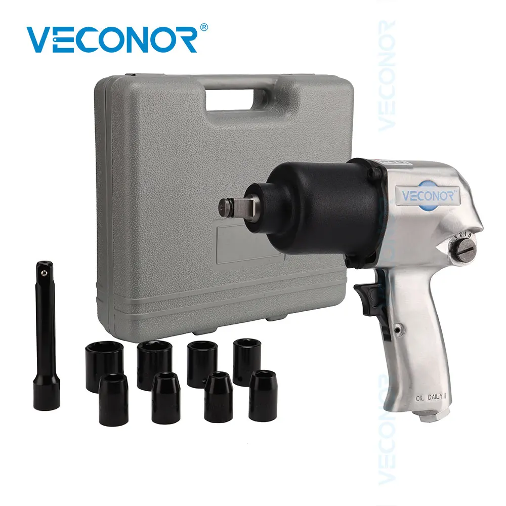 Pneumatic Wrench 1/2 “ Square Drive Air Impact Socket Set with 8 Sockets and Extension Bar Max Torque 720N.m Case Packed | Инструменты