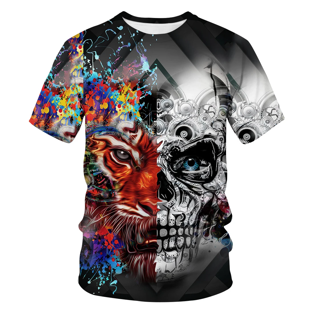 Summer new lion European and American trend digital printing short-sleeved T-shirt men THB-AA03
Summer new lion European and American trend digital printing short-sleeved T-shirt men THB-AA03