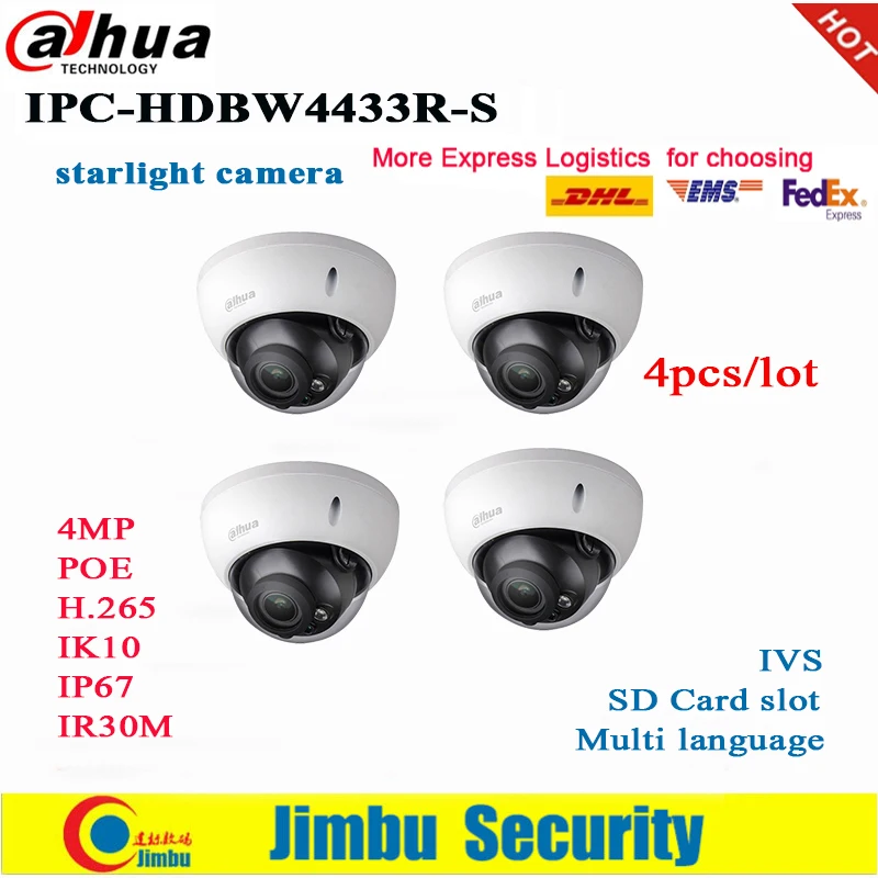Dahua 4MP IP Camera IPC-HDBW4433R-S 4pcs/lot H2.65 night vision IR30M with Micro SD memory 128G IP67, IK10 cctv camera
Dahua 4MP IP Camera IPC-HDBW4433R-S 4pcs/lot H2.65 night vision IR30M with Micro SD memory 128G IP67, IK10 cctv camera
