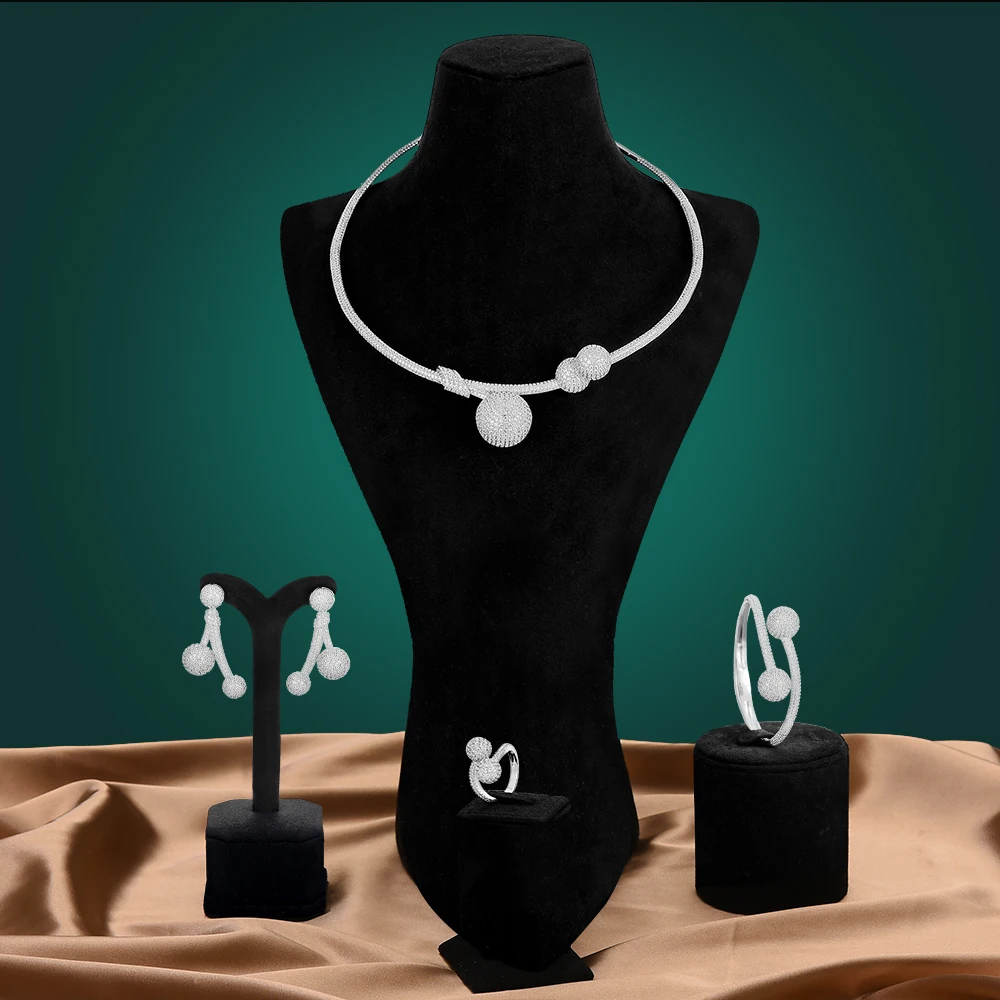 Missvikki Luxury Gorgeous 4pcs Trendy Ball Fashion Necklace Bangle Earrings Ring Jewelry Sets For Women Wedding High Quality
Missvikki Luxury Gorgeous 4pcs Trendy Ball Fashion Necklace Bangle Earrings Ring Jewelry Sets For Women Wedding High Quality