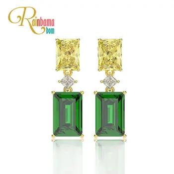 Rainbamabom 925 Solid Sterling Silver Citrine Emerald Gemstone Diamonds Earrings Women Fine Jewelry Gift Wholesale Drop Shipping 
Rainbamabom 925 Solid Sterling Silver Citrine Emerald Gemstone Diamonds Earrings Women Fine Jewelry Gift Wholesale Drop Shipping