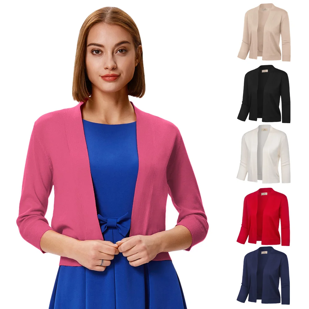 GK Women's 3/4 Sleeve jackets Opening Front Cropped Length Knitting Cardigan Coat Tops
GK Women's 3/4 Sleeve jackets Opening Front Cropped Length Knitting Cardigan Coat Tops