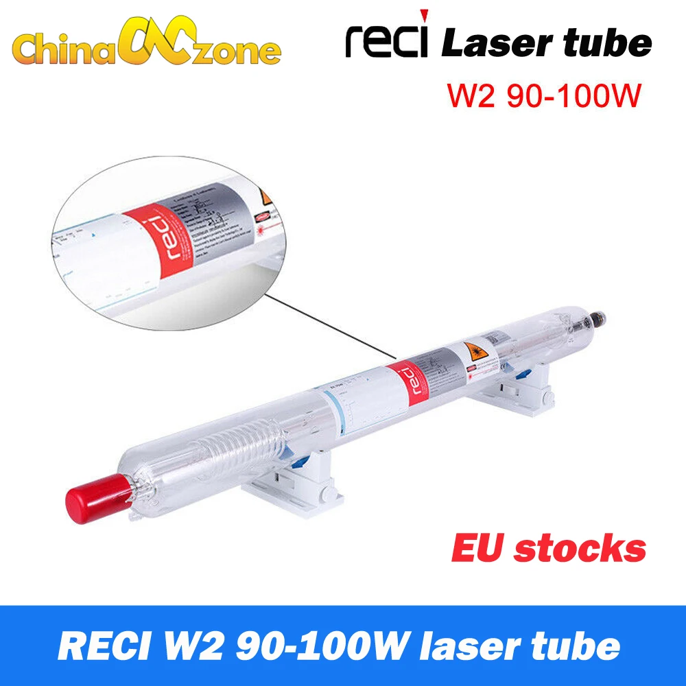 

EU SHIP RECI W2 90W-100W CO2 Laser Tube RECI Distributor Wooden Box Packing Dia. 80mm CO2 Laser Engraving Cutting Machine