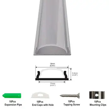 5 Pack 3.3ft/1M Bendable LED Aluminum Channel Anodized Silver Flush Corner Mount, for <12mm Width LED Strip Lights
5 Pack 3.3ft/1M Bendable LED Aluminum Channel Anodized Silver Flush Corner Mount, for <12mm Width LED Strip Lights