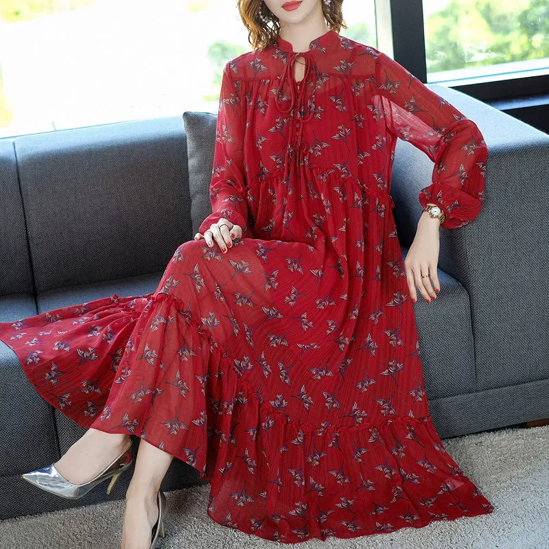 New fashion Summer Large Size 3XL Chiffon Dress Female 2020 Spring Autumn Women's Vintage Loose long Sleeve Floral Dress M206
New fashion Summer Large Size 3XL Chiffon Dress Female 2020 Spring Autumn Women's Vintage Loose long Sleeve Floral Dress M206