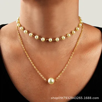New Style Choker Cross Border New Products Accessories Necklace Choker Fashion Simple Multilayer Pearl Necklace gold necklace
New Style Choker Cross Border New Products Accessories Necklace Choker Fashion Simple Multilayer Pearl Necklace gold necklace