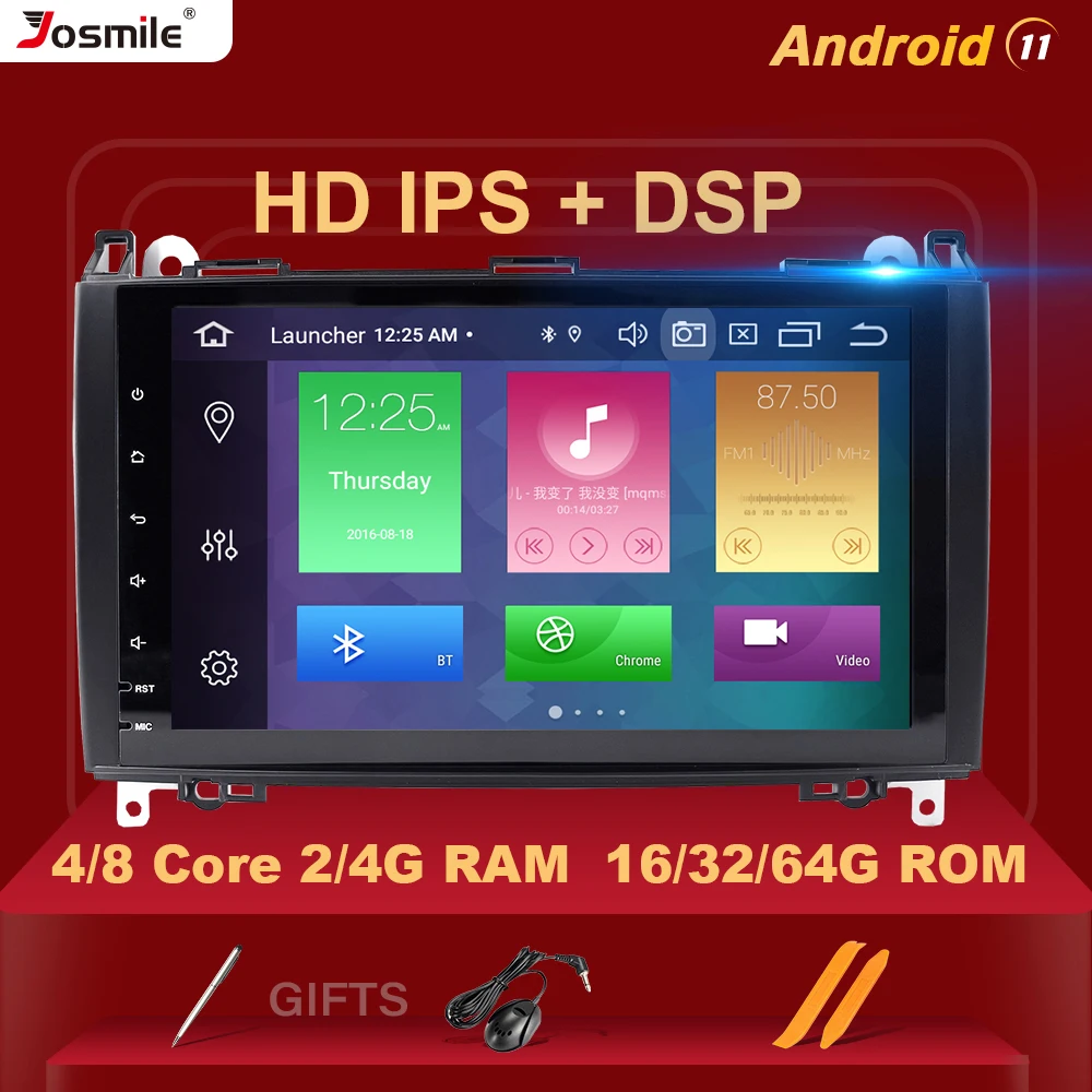 Автомобильный радиоприемник 2 din Android 11 GPS стерео для Mercedes Sprinter W906 Benz B200 A B класс W169