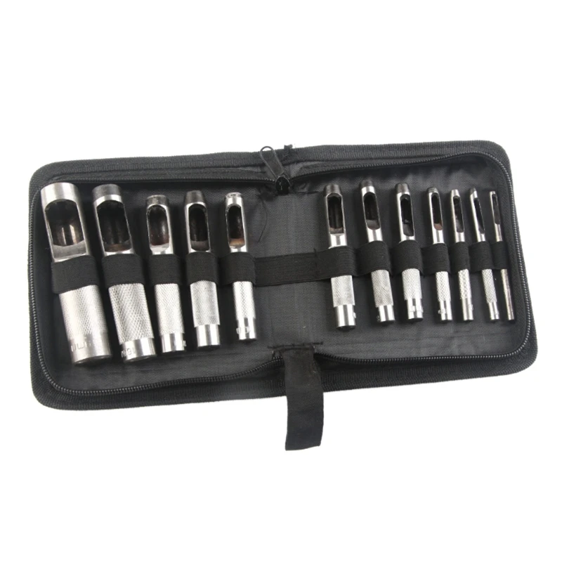 12 Pcs Multifunction 3-19mm Round Steel Leather Craft Hollow Hole Puncher Tool Cutter Working for Belt Strap Waist Watch Band Pl
12 Pcs Multifunction 3-19mm Round Steel Leather Craft Hollow Hole Puncher Tool Cutter Working for Belt Strap Waist Watch Band Pl