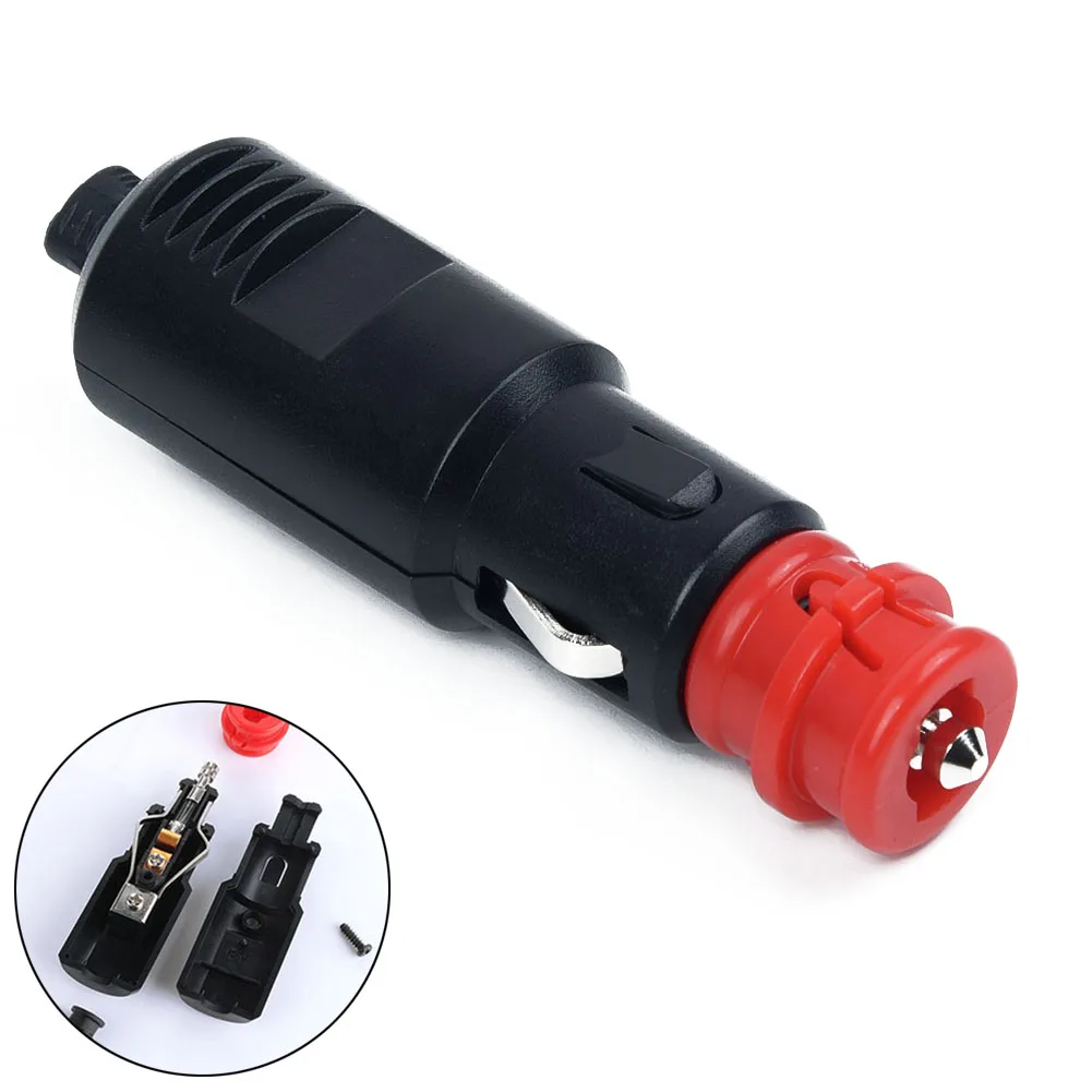 Фото 12V-24V 8A Male Car Cigarette Lighter Socket Plug Connector Red On/Off Switch | Автомобили и мотоциклы