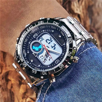 6.11 New Solar Watch Men Alloy Quartz Dual Time Mens Watches Waterproof Wristwatch Led Digital Relogio Masculino
6.11 New Solar Watch Men Alloy Quartz Dual Time Mens Watches Waterproof Wristwatch Led Digital Relogio Masculino