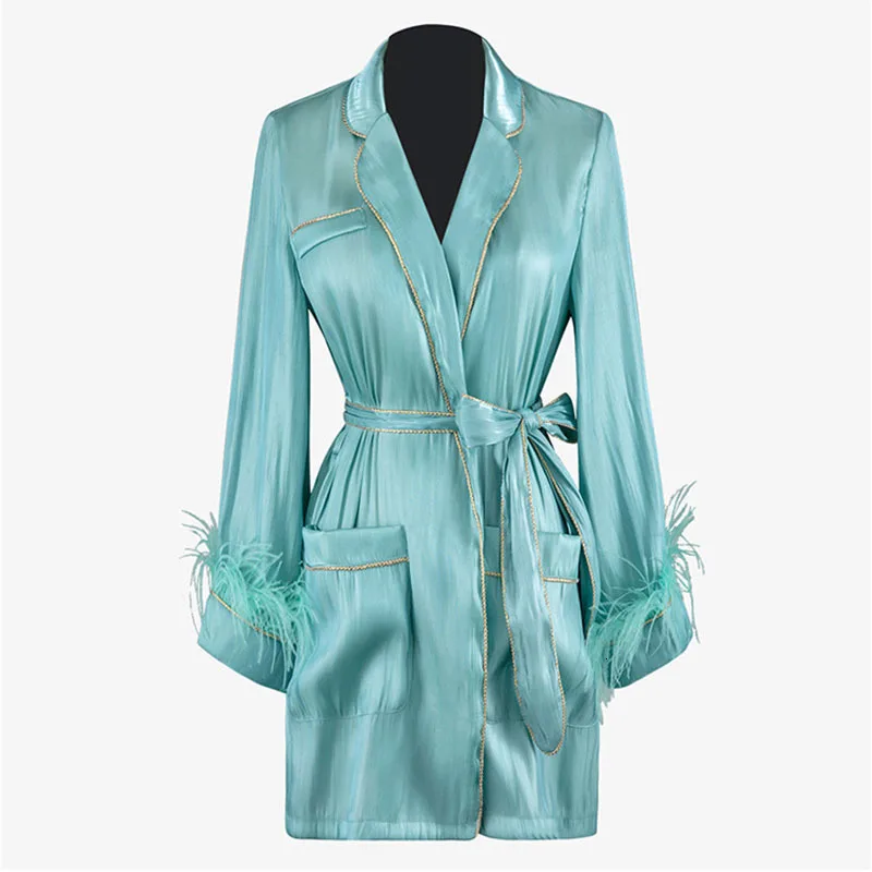 2020 Laziness Pajamas-Style Silky Pearly Lustre Phnom Penh Contrast Color Feather Large Pocket Waist Hugging Bandage Cloth Suit
2020 Laziness Pajamas-Style Silky Pearly Lustre Phnom Penh Contrast Color Feather Large Pocket Waist Hugging Bandage Cloth Suit