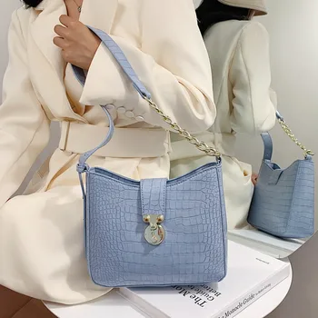 Alligator Women Bucket Bag Clasic Blue Famle Shoulder Bags Fashion Summer Crocodile Pattern Ladies Crossbody Messenger Hand Bag 
Alligator Women Bucket Bag Clasic Blue Famle Shoulder Bags Fashion Summer Crocodile Pattern Ladies Crossbody Messenger Hand Bag