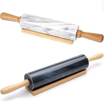 Marble Rolling Pin with Wooden Barrel Handle Base-Set for Baking Donut Cookie Pasta Dough Pastry Fondant Pie Chef 
Marble Rolling Pin with Wooden Barrel Handle Base-Set for Baking Donut Cookie Pasta Dough Pastry Fondant Pie Chef