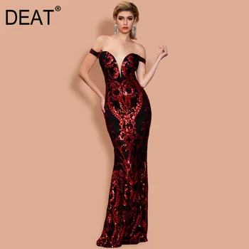 DEAT 2020 New Summer Fashion Sexy High Waist Sleeveless Red Patchwork Geometric Sequins Slash Neck Hollow Out Long Dress SB420
DEAT 2020 New Summer Fashion Sexy High Waist Sleeveless Red Patchwork Geometric Sequins Slash Neck Hollow Out Long Dress SB420