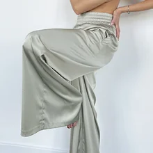 New Elastic Band Pockets Loose Silky Satin Drape Comfortably Mopping 2021 Spring and Summer Wide-leg Pants Women gothic pants
New Elastic Band Pockets Loose Silky Satin Drape Comfortably Mopping 2021 Spring and Summer Wide-leg Pants Women gothic pants
