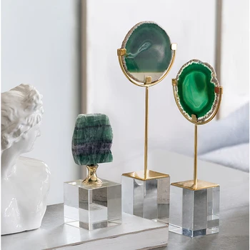 Creative Green Natural Agate Stone Ornaments Home Accessories Living Room Desktop Crystal Decorative New House Statue Gift 
Creative Green Natural Agate Stone Ornaments Home Accessories Living Room Desktop Crystal Decorative New House Statue Gift