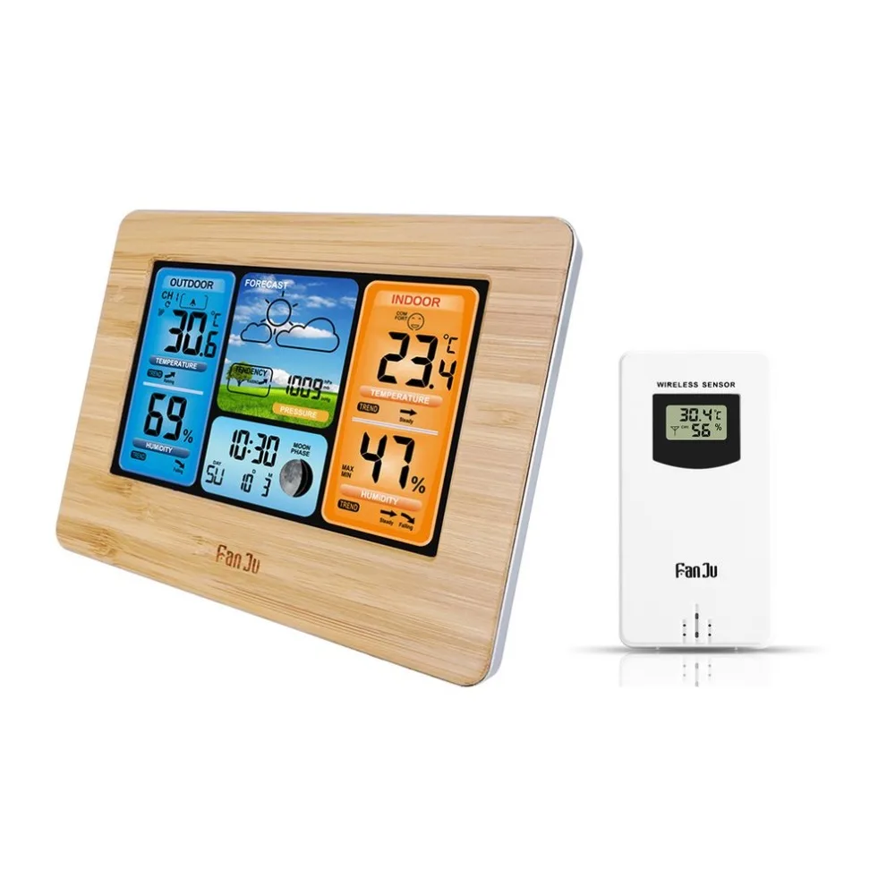 Color Screen Weather Forecast Clock Bamboo Surface Wave Clock Multifunction Electronic Alarm Clock Perpetual Calendar
Color Screen Weather Forecast Clock Bamboo Surface Wave Clock Multifunction Electronic Alarm Clock Perpetual Calendar