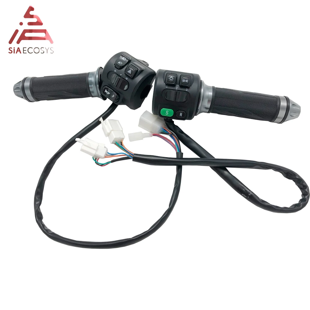 

US warehouse SiAECOSYS Z6 Throttle With Combination Switch Bike Throttle For Electric Scooter With Parking Function