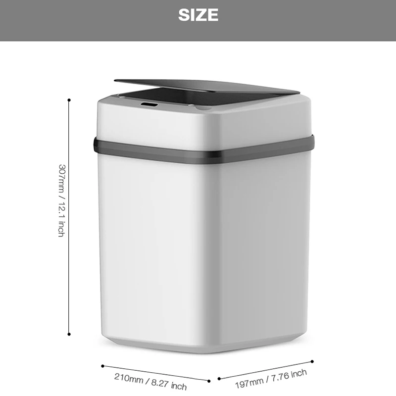 Automatic Intelligent Sensor Smart Trash Can Dustbin Lid Motion Detector Kitchen Bedroom Energy-Saving No Noise 10L Battery
Automatic Intelligent Sensor Smart Trash Can Dustbin Lid Motion Detector Kitchen Bedroom Energy-Saving No Noise 10L Battery