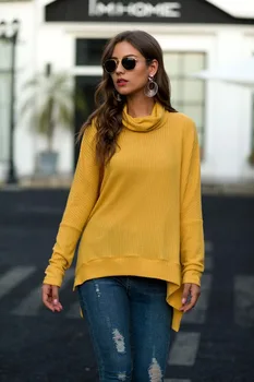 Women Sweaters Fashion Loose Knit Top Irregular Split Winter Sweater Scarf Collar Pullovers Solid Knitted Sweater
Women Sweaters Fashion Loose Knit Top Irregular Split Winter Sweater Scarf Collar Pullovers Solid Knitted Sweater