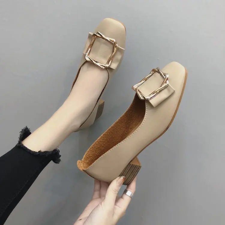 Square Buckle Shoes Women's 2019 Spring X-Korean-style Semi-high Heeled Comfortable Retro Grandma Shoes Women's Chunky-Heel Squa 
Square Buckle Shoes Women's 2019 Spring X-Korean-style Semi-high Heeled Comfortable Retro Grandma Shoes Women's Chunky-Heel Squa