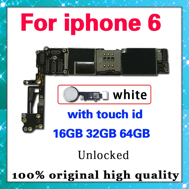 Tested Good Working Original 16GB 32GB 64GB Motherboard for iPhone 6 6G Factory Unlocked Mainboard Logic Board with IOS system
Tested Good Working Original 16GB 32GB 64GB Motherboard for iPhone 6 6G Factory Unlocked Mainboard Logic Board with IOS system