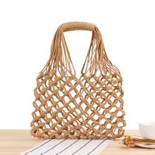 Handmade Hollow Out Woven Tote Trendy Female Straw Degrees Cotton String Net Pocket Beach Bag
Handmade Hollow Out Woven Tote Trendy Female Straw Degrees Cotton String Net Pocket Beach Bag