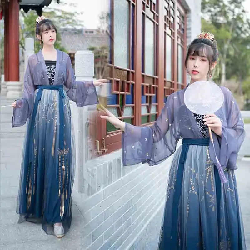 Luxury Gradient Purple Hanfu Women Chinese Traditional Hanfu Halloween Carnival Cosplay Costume Fancy Dress For Women Plus Size 
Luxury Gradient Purple Hanfu Women Chinese Traditional Hanfu Halloween Carnival Cosplay Costume Fancy Dress For Women Plus Size