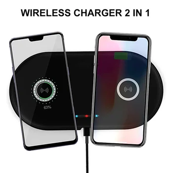 10W Double Seat Wireless Charger Fast Charging Pad 2 In 1 Desktop Charger for IPhone 11 Pro X XS MAX XR for Samsung S10 S9
10W Double Seat Wireless Charger Fast Charging Pad 2 In 1 Desktop Charger for IPhone 11 Pro X XS MAX XR for Samsung S10 S9