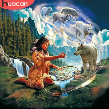 HUACAN DIY Diamond Painting Wolf Woman Home Decoration Rhinestone Handcraft Kit Embroidery Picture Lover Gift Wall Sticker
HUACAN DIY Diamond Painting Wolf Woman Home Decoration Rhinestone Handcraft Kit Embroidery Picture Lover Gift Wall Sticker