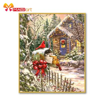 Cross stitch kits Embroidery needlework sets 11CT water soluble canvas patterns 14CT Full Christmas Animals Snow hut -NCMC068
Cross stitch kits Embroidery needlework sets 11CT water soluble canvas patterns 14CT Full Christmas Animals Snow hut -NCMC068