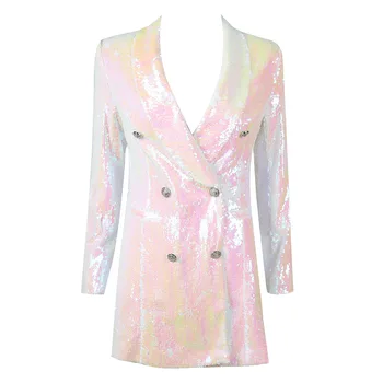 New Women Sequin Jacket Long sleeve Elegant Suit Coat Night Club Glitter Shiny Punk Outwear Double Row Buckle
New Women Sequin Jacket Long sleeve Elegant Suit Coat Night Club Glitter Shiny Punk Outwear Double Row Buckle