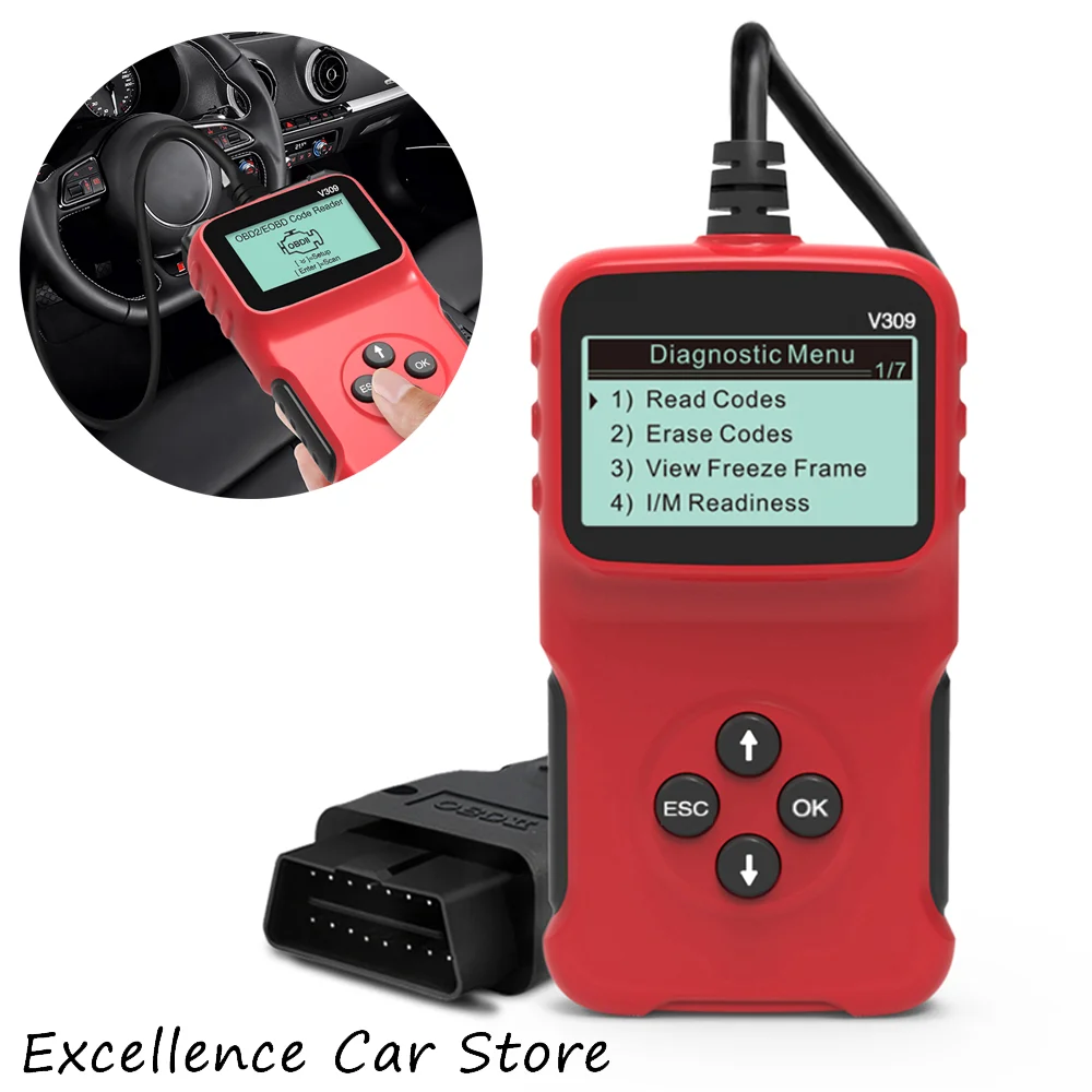 Portable Universal OBDII Diagnostic Tool Scanner Code Reader Auto Code Scan for All 1996 and Newer OBDII Compliant Vehicles V309
Portable Universal OBDII Diagnostic Tool Scanner Code Reader Auto Code Scan for All 1996 and Newer OBDII Compliant Vehicles V309