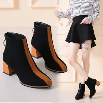 Boots Female Nice Autumn And Winter Tide Korean Version Of The Color Suede High Heel Boots woMen Back Zipper With Martin Boots
Boots Female Nice Autumn And Winter Tide Korean Version Of The Color Suede High Heel Boots woMen Back Zipper With Martin Boots