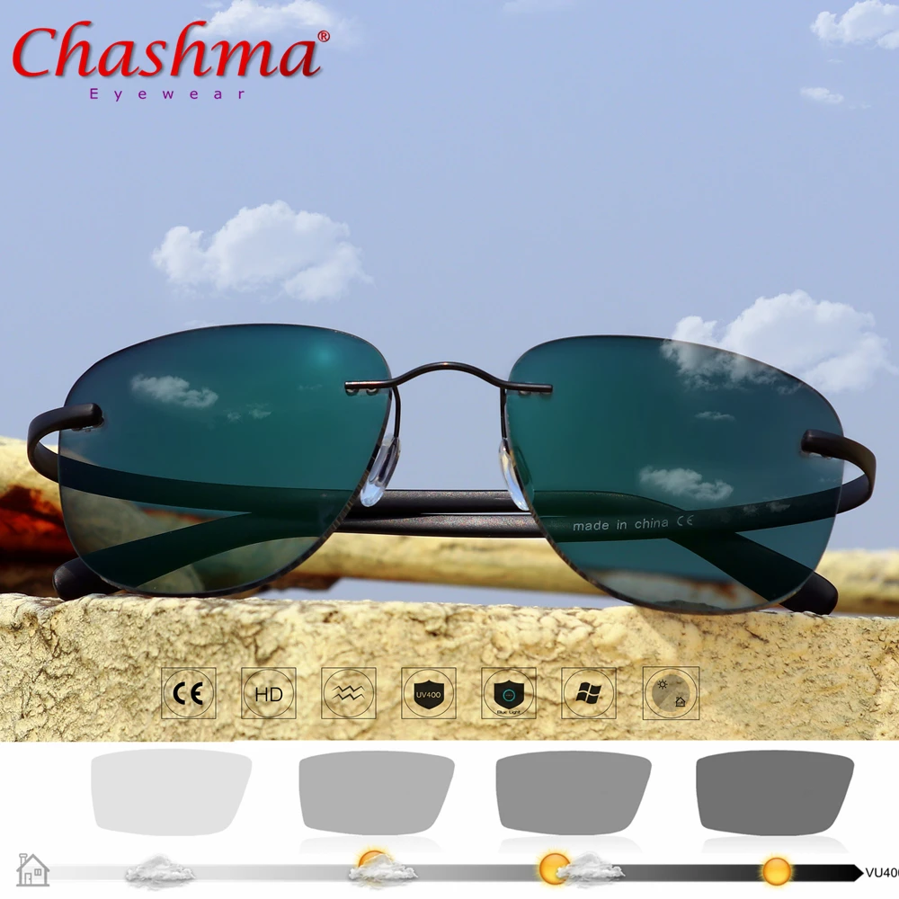 NEW Titanium Transition Aviation Sunglasses Photochromic Reading Glasses Rimless Eyeglasses Men with Diopters
NEW Titanium Transition Aviation Sunglasses Photochromic Reading Glasses Rimless Eyeglasses Men with Diopters