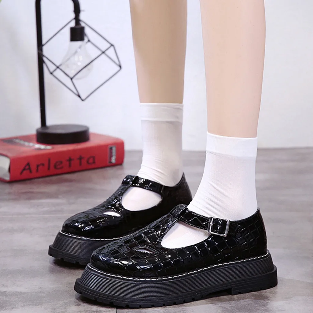 Shoes Retro-Buckle Women Flats British-Style Autumn Solid Wedges Platform Retro Punk Style Round Toe Party England Women's Shoes
Shoes Retro-Buckle Women Flats British-Style Autumn Solid Wedges Platform Retro Punk Style Round Toe Party England Women's Shoes