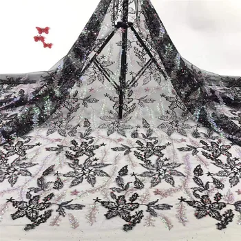 2020 black High Quality African Sequins Lace Fabric French Net Embroidery Tulle Lace Fabric For Nigerian Wedding Party Dress
2020 black High Quality African Sequins Lace Fabric French Net Embroidery Tulle Lace Fabric For Nigerian Wedding Party Dress