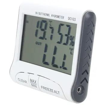 LCD Digital Thermometer Hygrometer Moisture Meter and Wired Temperature with External Sensor White
LCD Digital Thermometer Hygrometer Moisture Meter and Wired Temperature with External Sensor White