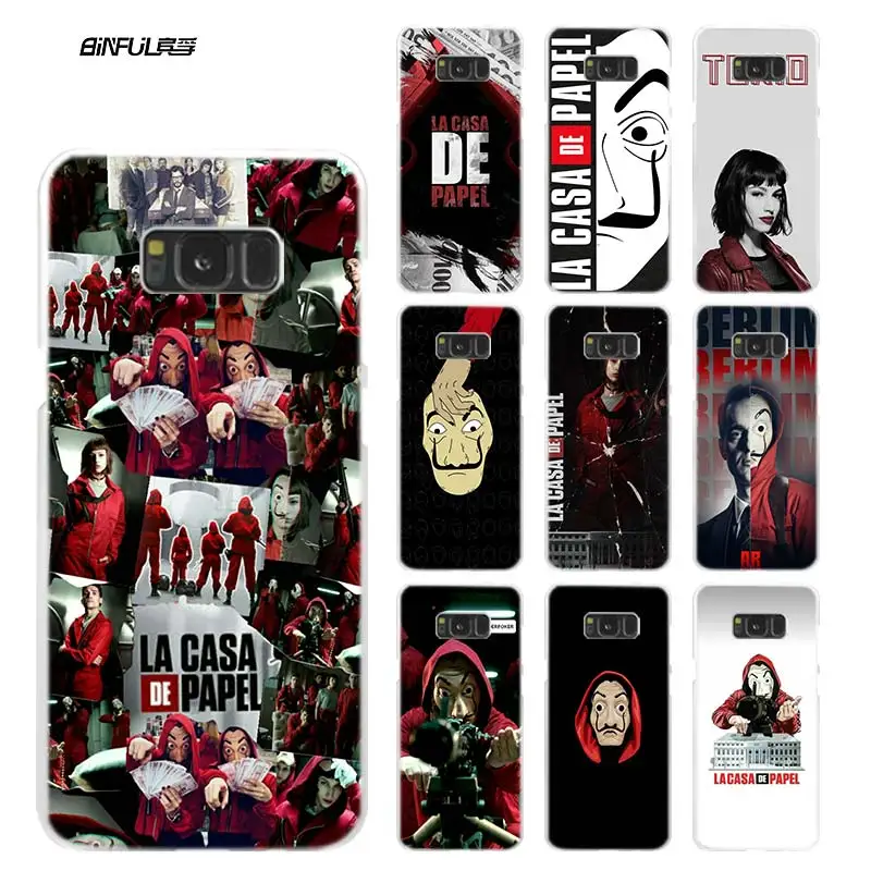 tv la casa de papel telefon kilifi icin samsung galaxy s20 s10 s10e s9 s8 arti s7 kenar not 8 9 10 lite sert plastik kapak coque capa telefon tamponu aliexpress