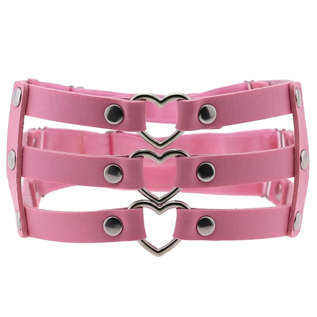 Sexy Female Elastic Heart-shaped Leg Ring Garter Belt Punk Thigh Ring Faux Leather Harness Strap Belts Bondage Garters gothic 
Sexy Female Elastic Heart-shaped Leg Ring Garter Belt Punk Thigh Ring Faux Leather Harness Strap Belts Bondage Garters gothic