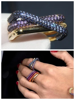 Fun Rainbow Colorful 925 Sterling Silver Geometric Finger Ring Multi Layers Stackable Cross Ring Women Party Wedding Jewelry
Fun Rainbow Colorful 925 Sterling Silver Geometric Finger Ring Multi Layers Stackable Cross Ring Women Party Wedding Jewelry
